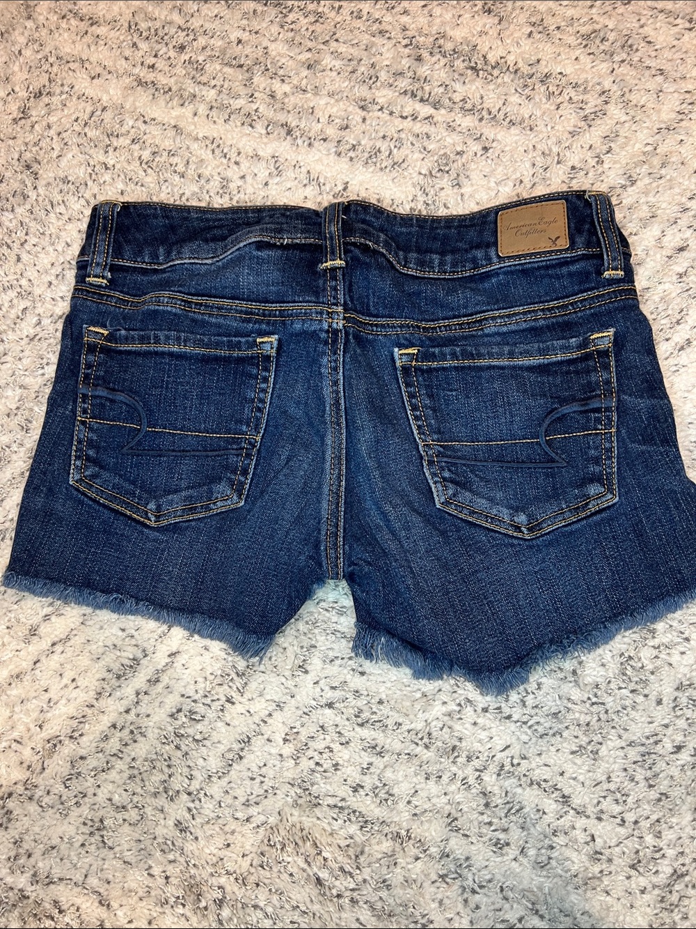 American Eagle Outfitters Dark Blue Denim Cutoff Shorts